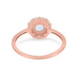 Floral Wedding Ring Petite Dainty Simulated Cubic Zirconia 925 Sterling Silver