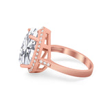 Teardrop Cocktail Engagement Ring Pear Simulated Cubic Zirconia 925 Sterling Silver