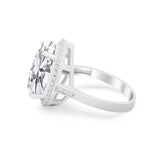 Teardrop Cocktail Engagement Ring Pear Simulated Cubic Zirconia 925 Sterling Silver