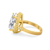 Teardrop Cocktail Engagement Ring Pear Simulated Cubic Zirconia 925 Sterling Silver