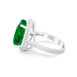Teardrop Cocktail Engagement Ring Pear Simulated Cubic Zirconia 925 Sterling Silver