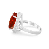 Teardrop Cocktail Engagement Ring Pear Simulated Cubic Zirconia 925 Sterling Silver