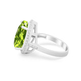 Teardrop Cocktail Engagement Ring Pear Simulated Cubic Zirconia 925 Sterling Silver
