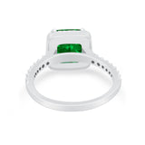 Halo Princess Cut Wedding Ring Simulated Cubic Zirconia 925 Sterling Silver
