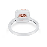 Halo Princess Cut Wedding Ring Simulated Cubic Zirconia 925 Sterling Silver