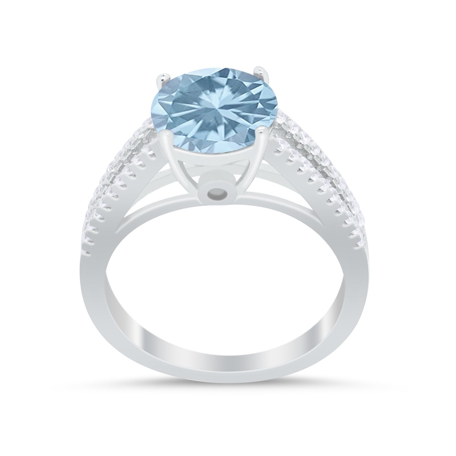 Vintage Style Round Simulated Cubic Zirconia Engagement Ring 925 Sterling Silver