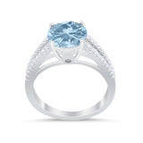 Vintage Style Round Simulated Cubic Zirconia Engagement Ring 925 Sterling Silver