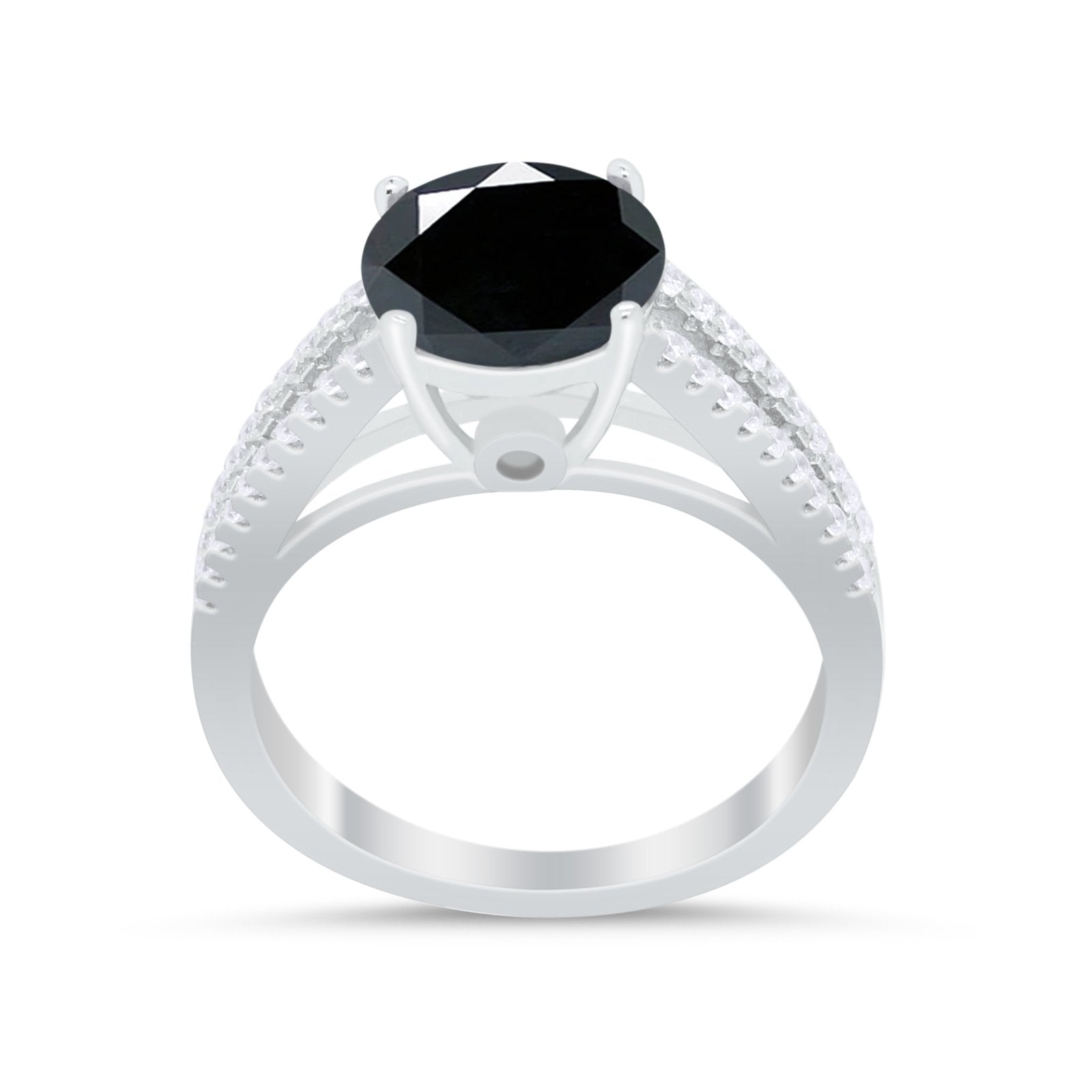 Vintage Style Round Simulated Cubic Zirconia Engagement Ring 925 Sterling Silver