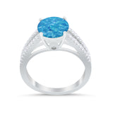 Vintage Style Round Simulated Cubic Zirconia Engagement Ring 925 Sterling Silver