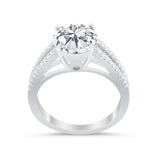 Vintage Style Round Simulated Cubic Zirconia Engagement Ring 925 Sterling Silver