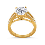 Vintage Style Round Simulated Cubic Zirconia Engagement Ring 925 Sterling Silver