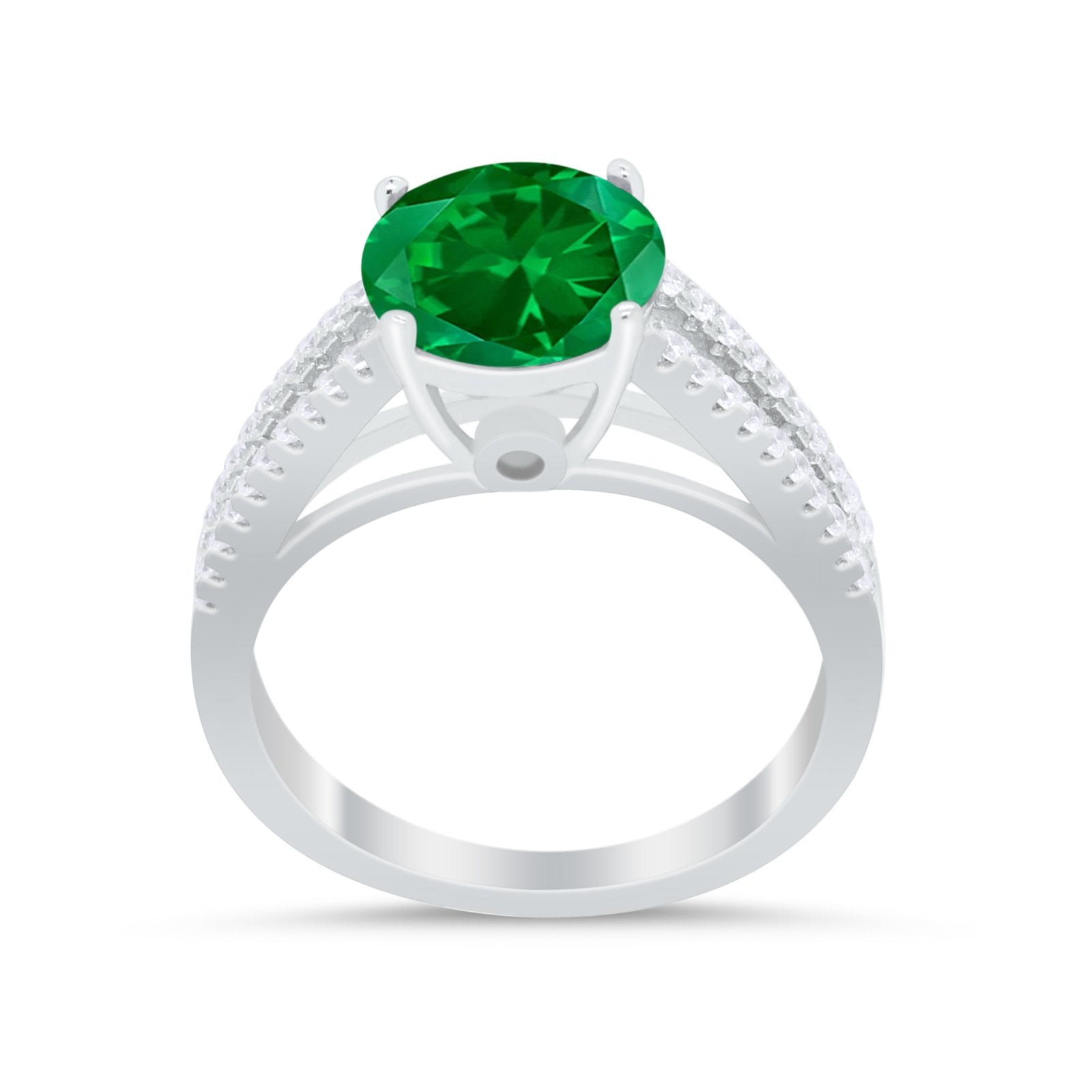 Vintage Style Round Simulated Cubic Zirconia Engagement Ring 925 Sterling Silver