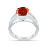 Vintage Style Round Simulated Cubic Zirconia Engagement Ring 925 Sterling Silver