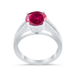 Vintage Style Round Simulated Cubic Zirconia Engagement Ring 925 Sterling Silver