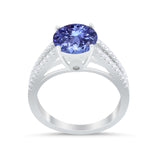 Vintage Style Round Simulated Cubic Zirconia Engagement Ring 925 Sterling Silver