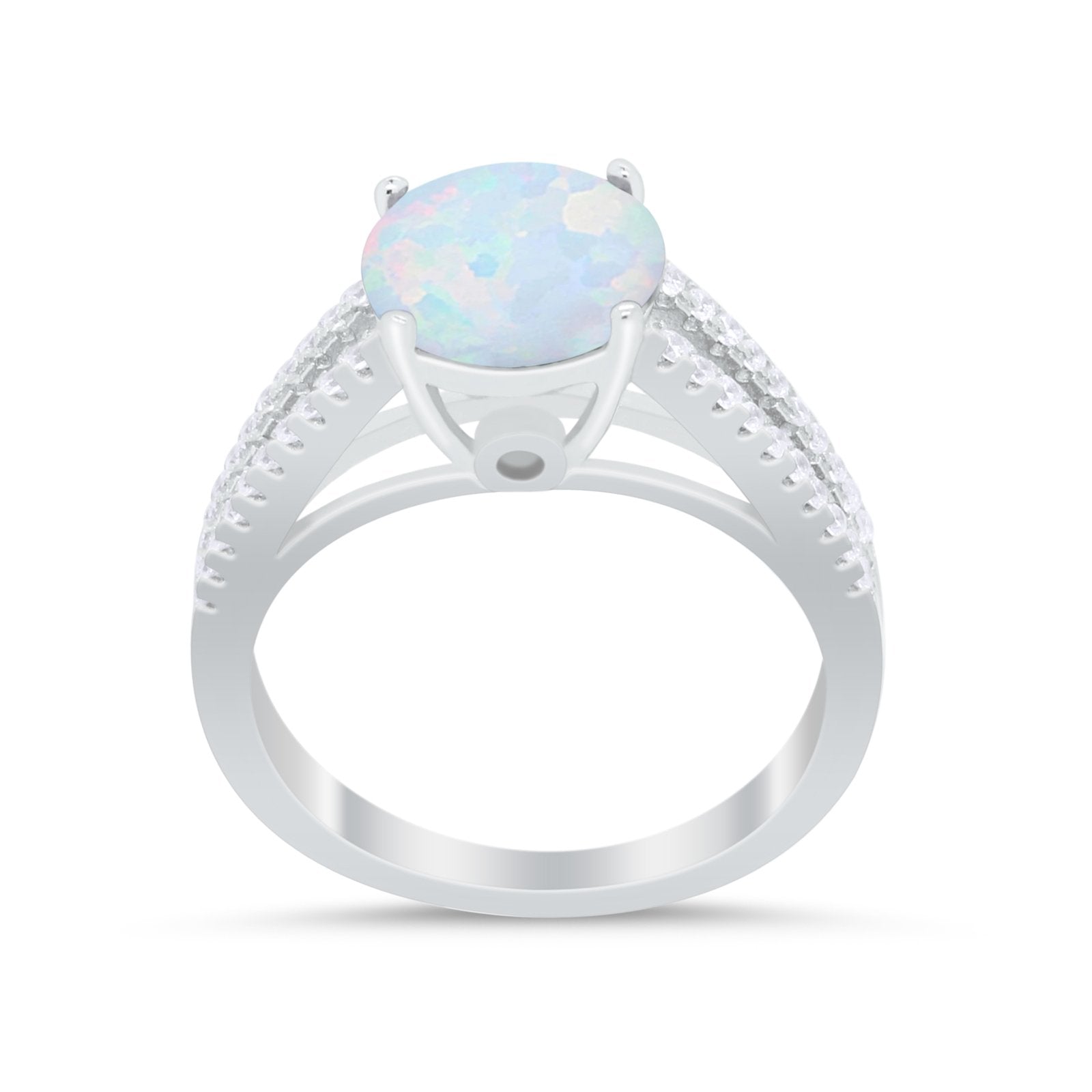 Vintage Style Round Simulated Cubic Zirconia Engagement Ring 925 Sterling Silver