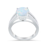 Vintage Style Round Simulated Cubic Zirconia Engagement Ring 925 Sterling Silver