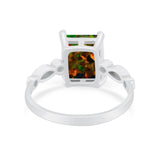 Radiant Cut Shank Simulated Cubic Zirconia 925 Sterling Silver Engagement Ring