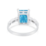 Radiant Cut Shank Simulated Cubic Zirconia 925 Sterling Silver Engagement Ring