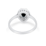 Solitaire Wedding Ring Pear Simulated Cubic Zirconia 925 Sterling Silver