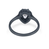 Solitaire Wedding Ring Pear Simulated Cubic Zirconia 925 Sterling Silver