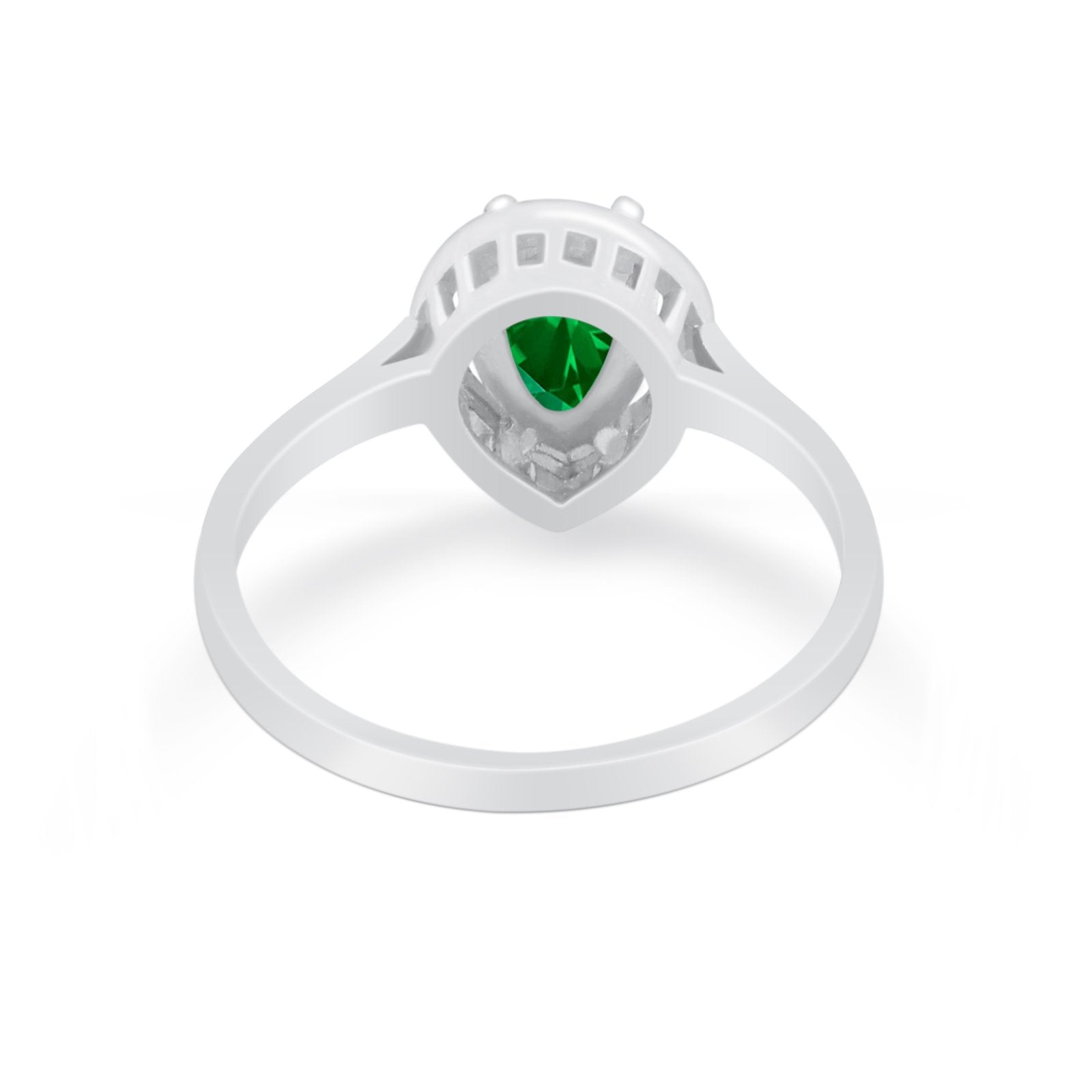 Solitaire Wedding Ring Pear Simulated Cubic Zirconia 925 Sterling Silver