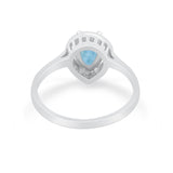 Solitaire Wedding Ring Pear Simulated Cubic Zirconia 925 Sterling Silver