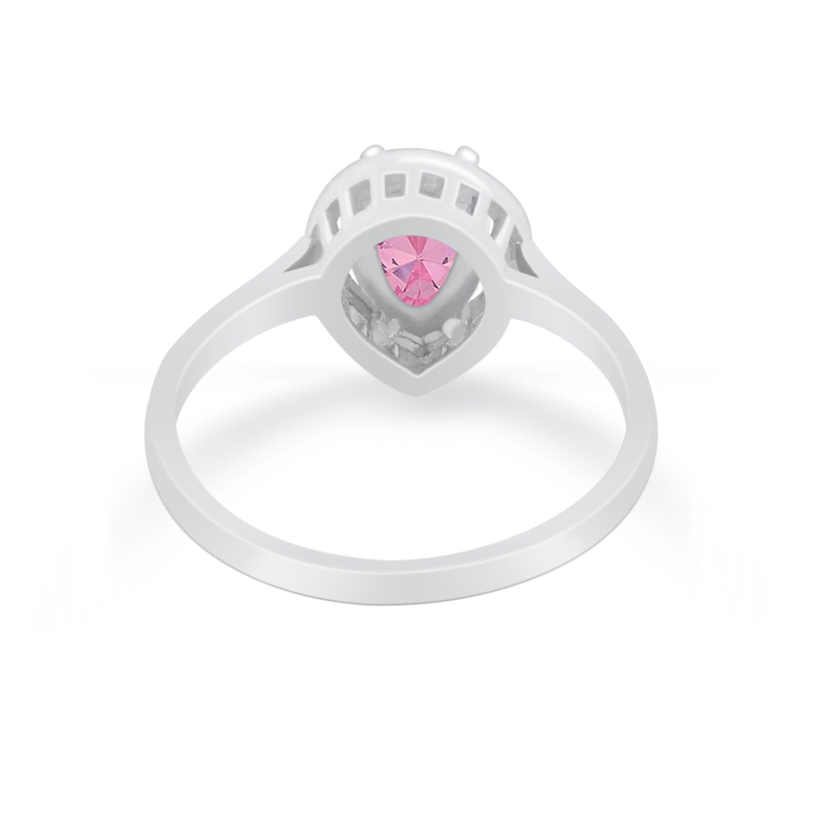 Solitaire Wedding Ring Pear Simulated Cubic Zirconia 925 Sterling Silver
