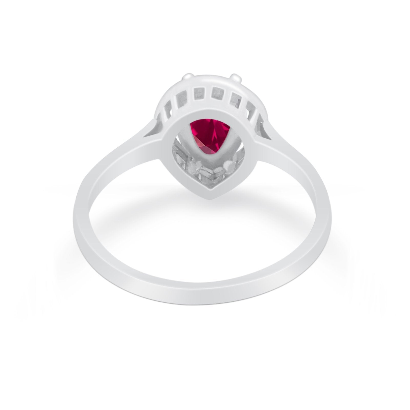 Solitaire Wedding Ring Pear Simulated Cubic Zirconia 925 Sterling Silver