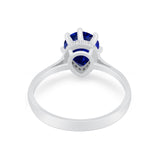 Teardrop Pear Wedding Ring Simulated Cubic Zirconia 925 Sterling Silver