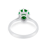 Teardrop Pear Wedding Ring Simulated Cubic Zirconia 925 Sterling Silver