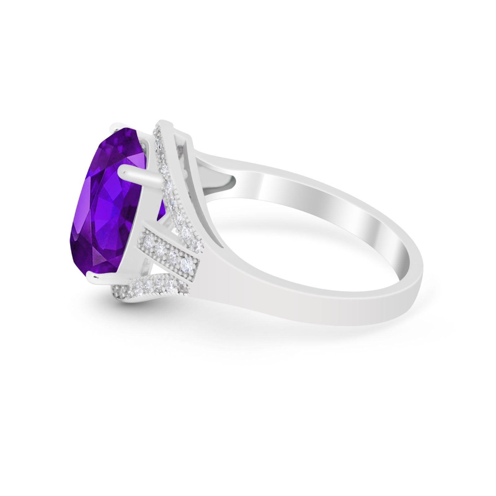 Art Deco Engagement Bridal Ring Simulated Cubic Zirconia 925 Sterling Silver BA1059