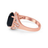 Art Deco Engagement Bridal Ring Simulated Cubic Zirconia 925 Sterling Silver BA1059