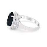 Art Deco Engagement Bridal Ring Simulated Cubic Zirconia 925 Sterling Silver BA1059
