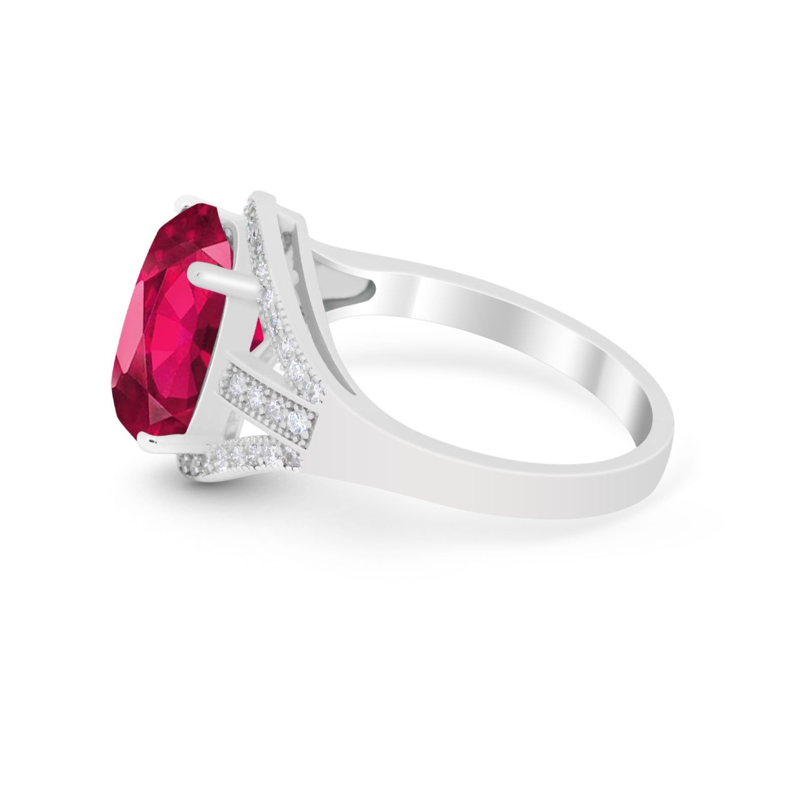 Art Deco Engagement Bridal Ring Simulated Cubic Zirconia 925 Sterling Silver BA1059