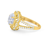 Vintage Style Oval Engagement Ring Round Simulated CZ 925 Sterling Silver