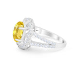 Vintage Style Oval Engagement Ring Round Simulated CZ 925 Sterling Silver