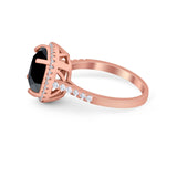 Halo Cushion Cut Engagement Ring Round Simulated Cubic Zirconia 925 Sterling Silver BA1066
