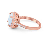 Halo Cushion Cut Engagement Ring Round Simulated Cubic Zirconia 925 Sterling Silver BA1066