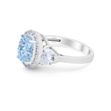 Three Stone Engagement Ring Simulated Cubic Zirconia 925 Sterling Silver BA1067