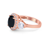 Three Stone Engagement Ring Simulated Cubic Zirconia 925 Sterling Silver BA1067