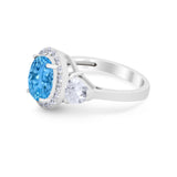 Three Stone Engagement Ring Simulated Cubic Zirconia 925 Sterling Silver BA1067