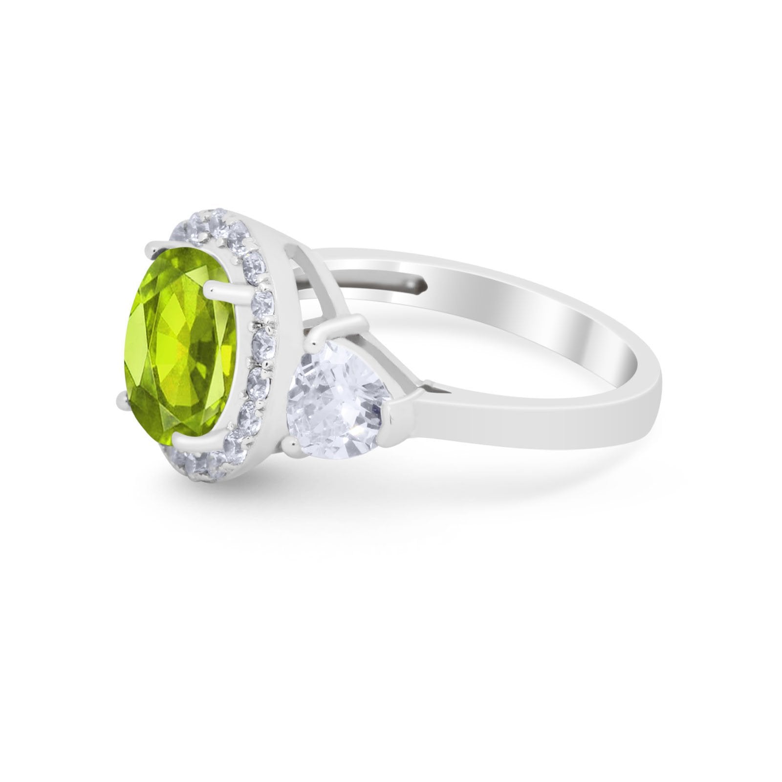 Three Stone Engagement Ring Simulated Cubic Zirconia 925 Sterling Silver BA1067