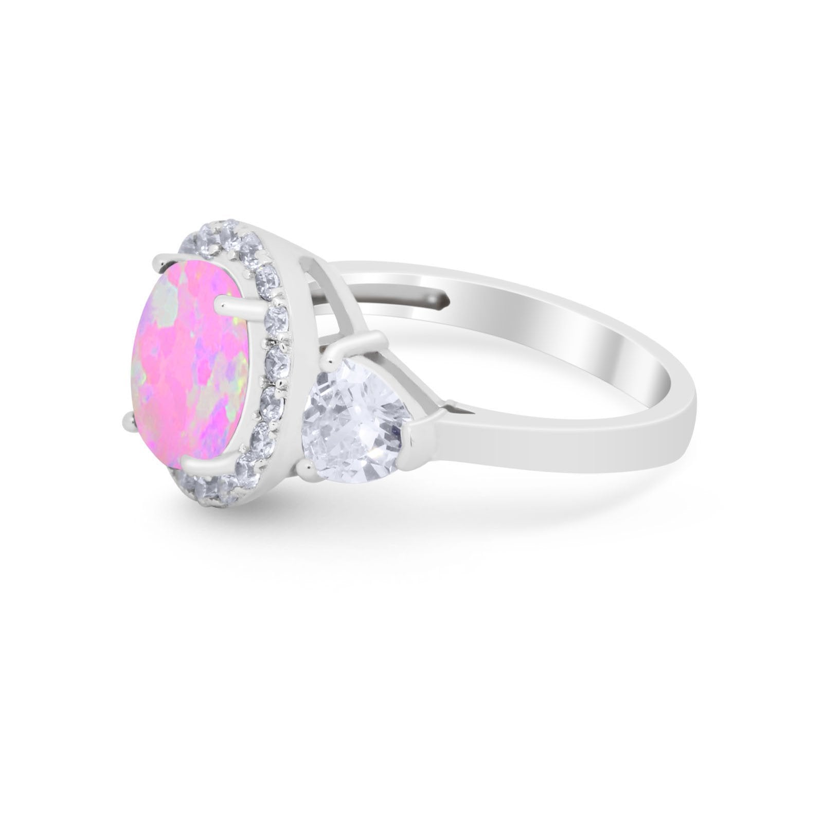 Three Stone Engagement Ring Simulated Cubic Zirconia 925 Sterling Silver BA1067