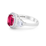 Three Stone Engagement Ring Simulated Cubic Zirconia 925 Sterling Silver BA1067
