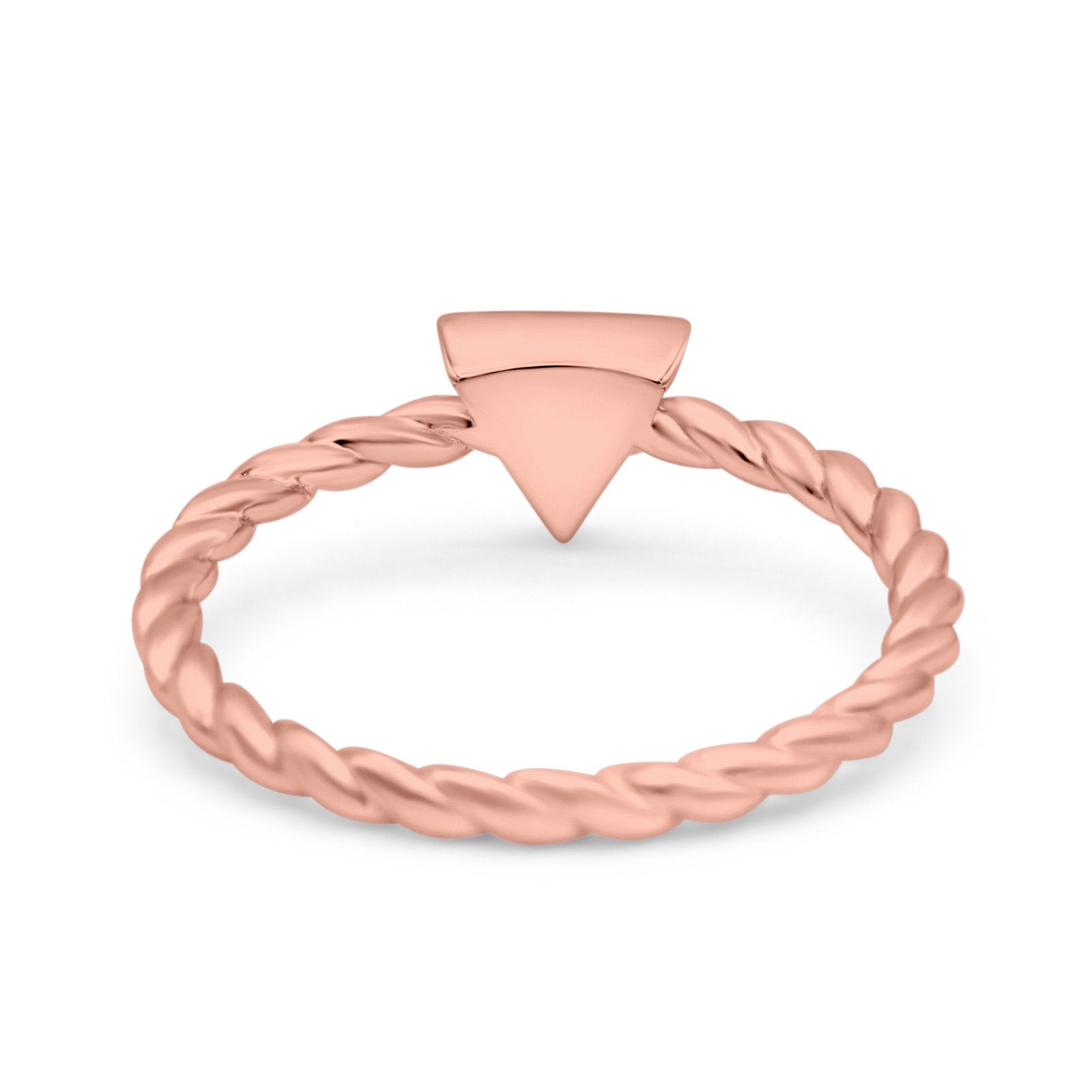 Triangle Lab White Opal Braided Cable Solitaire Band Ring 925 Sterling Silver