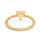 Triangle Lab White Opal Braided Cable Solitaire Band Ring 925 Sterling Silver