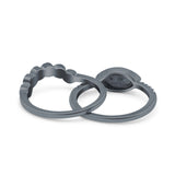 Two Piece Bridal Set Round Lab White Opal Marquise Art Deco Wedding Engagement Ring Set Round CZ Band 925 Sterling Silver