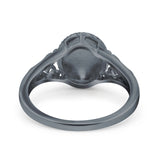 Solitaire Oval Lab Created Opal Wedding Ring Cubic Zirconia 925 Sterling Silver