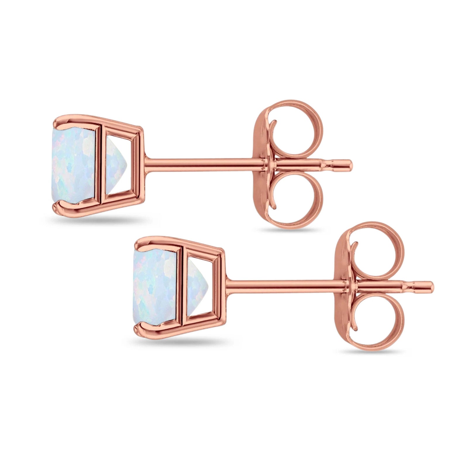 Solitaire Princess Cut Stud Earrings 925 Sterling Silver 3mm-9mm